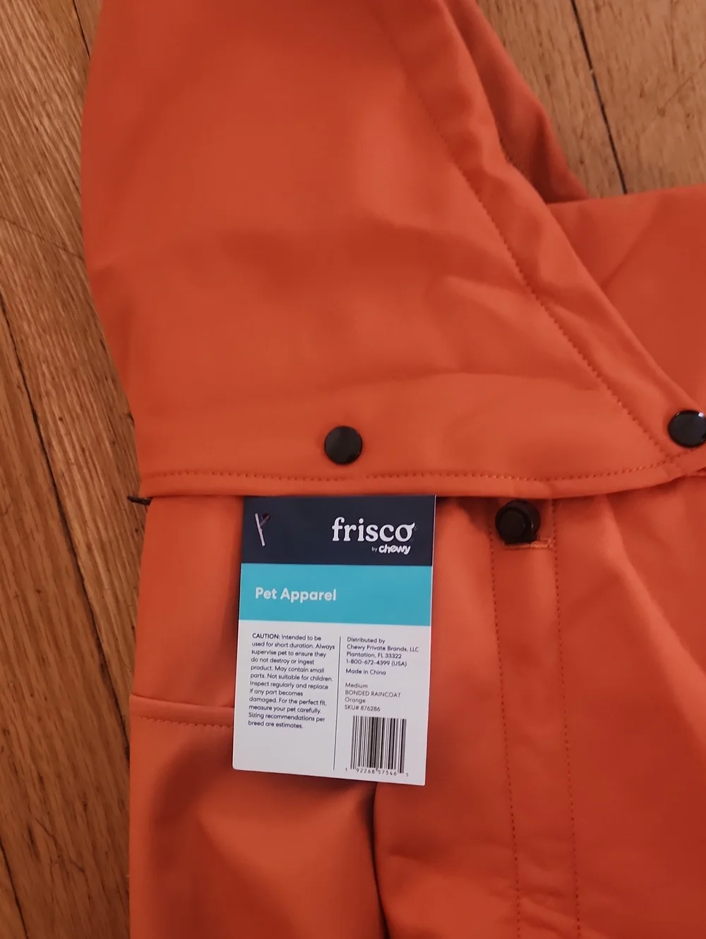 Frisco Orange Waterproof Dog Raincoat with Hooded Design